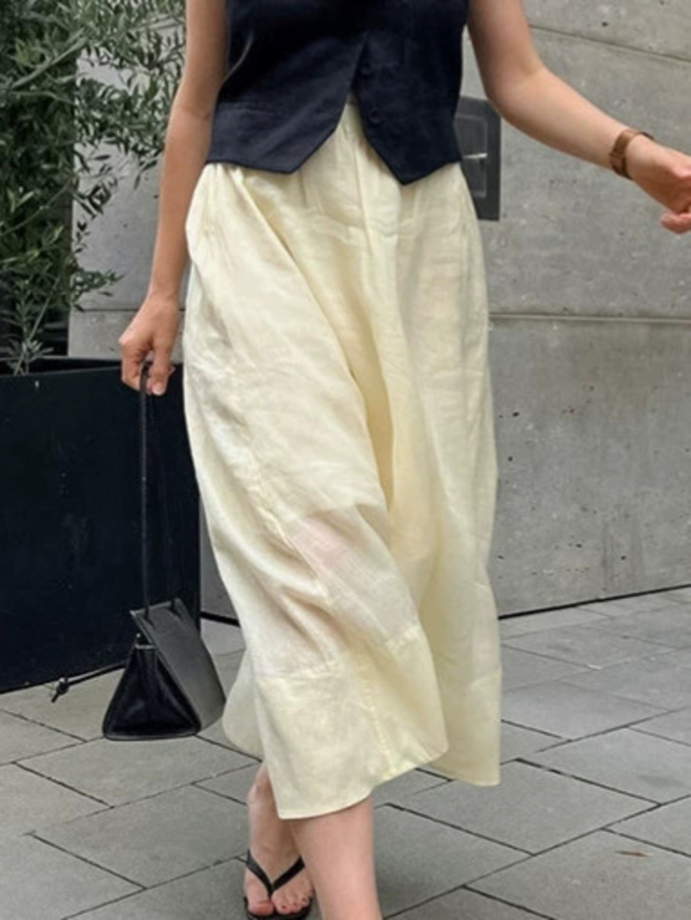 Forever 21 Apricot High Waist A-Line Skirt Summer